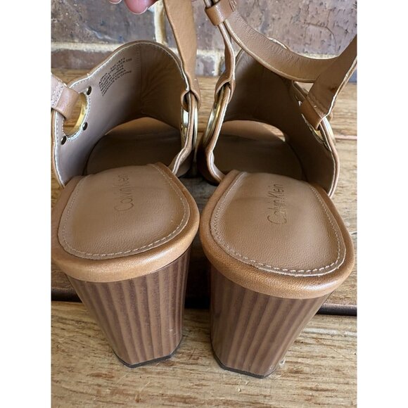 Calvin Klein Adria Tan Heeled Sandals Size 7 US - Picture 7 of 12